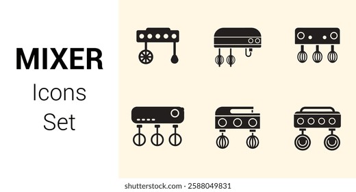 Mixer Icons Set. Editable vector icon. Perfect for web and app interfaces, presentations, infographics, etc 
