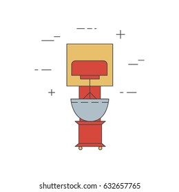 Mixer isolated line icon. Kitchen small appliances. Restaurant equipment.