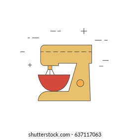 Mixer isolated line icon. Kitchen small small appliances. Restaurant equipment.