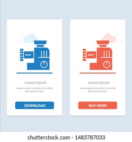 Mixer, Kitchen, Manual, Mix  Blue and Red Download and Buy Now web Widget Card Template