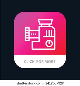 Mixer, Kitchen, Manual, Mix Mobile App Button. Android and IOS Line Version