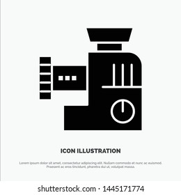 Mixer, Kitchen, Manual, Mix Solid Black Glyph Icon