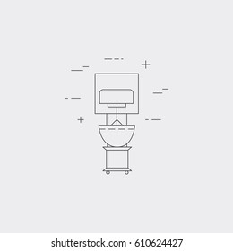 Mixer line icon. Kitchen small appliance. Restaurant equipment.