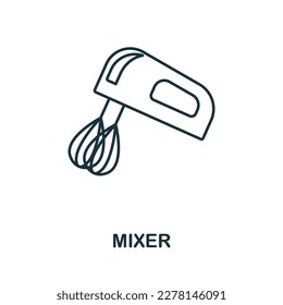 Mixer-Zeilensymbol. Einfaches Element aus der Küchensammlung. Umriss-Symbol für kreatives Mixer für Webdesign, Vorlagen, Infografiken und mehr