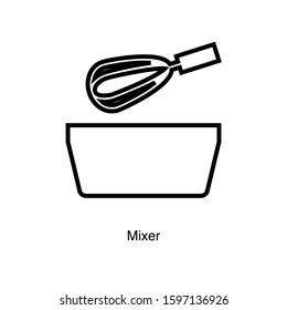Mixer linear icon vector on white background. Black icon illustration