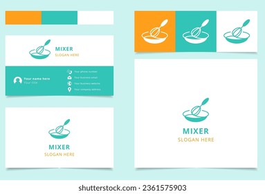 Mixer logo design with editable slogan. Branding book and business card template.