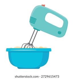 Mezclador mezcla la masa, Ilustración vectorial aislada