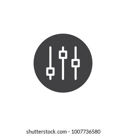 Mixer, music equalizer icon vector, filled flat sign, solid pictogram isolated on white. Adjustment levels symbol, logo illustration.