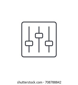 Mixer, music equalizer, setup thin line icon. Linear vector illustration. Pictogram isolated on white background