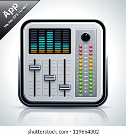 Mixer musical app icon. Vector illustration.