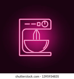 mixer neon icon. Elements of Kitchen set. Simple icon for websites, web design, mobile app, info graphics