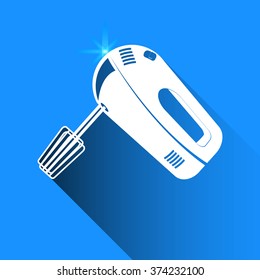 mixer on blue background. Vector isolated