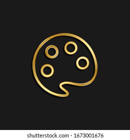 mezclador, ícono de oro de paleta. Ilustración vectorial de fondo oscuro dorado