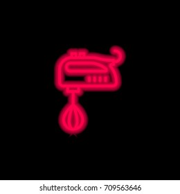 Mixer red glowing neon ui ux icon. Glowing sign logo vector