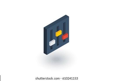 Mixer, Setup isometric flat icon. 3d vector colorful illustration. Pictogram isolated on white background