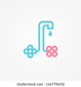Mixer tap. Kitchen faucet. Vector