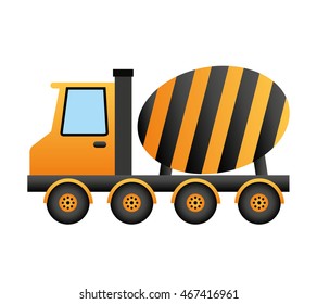 mixer truck construction isolated icon vector illustration design