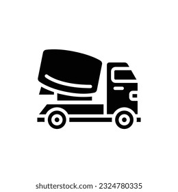 Mixer Truck Filled Icon Vector Illustration