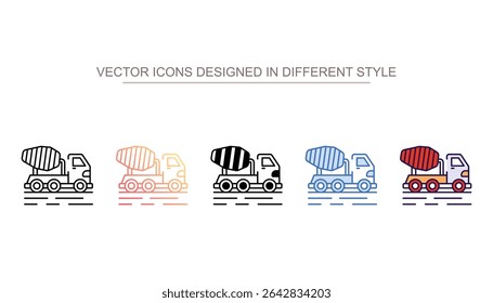 Misturador Design ícone caminhão com fundo branco ilustração stock