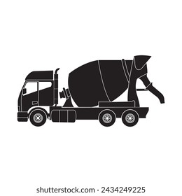 Mixer truck icon vector illustration simple design