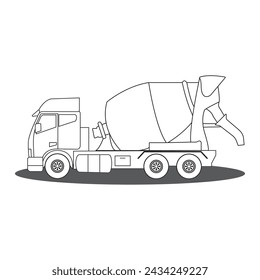 Mixer truck icon vector illustration simple design