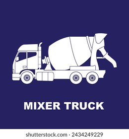 Mixer truck icon vector illustration simple design