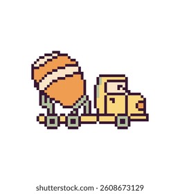 mixer truck industry pixel art