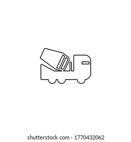 mixer truck logo icon design with simple line art style