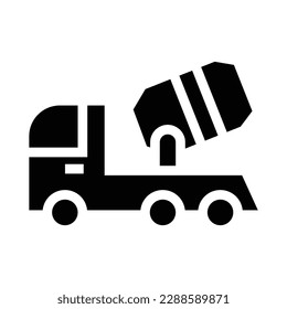 mixer truck solid icon illustration vector graphic