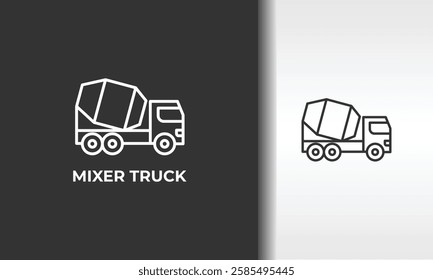 Mixer Truck Vector, Icon Or Logo Sign Isolated Symbol Illustration