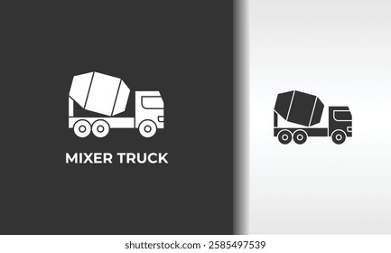 Mixer Truck Vector, Icon Or Logo Sign Isolated Symbol Illustration