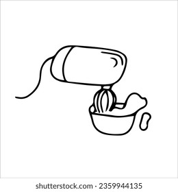 Molino de carne. Ilustración de vectores dibujada a mano en blanco y negro. Silueta, icono, logotipo, dibujo, plantilla, garabatos.