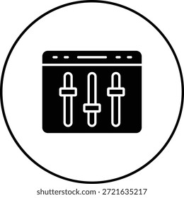 Vektorsymbol des Mischers. Kann für Druck-, Mobil- und Web-Anwendungen verwendet werden.