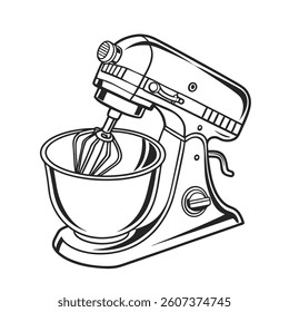Mixer vector line art on white baclground