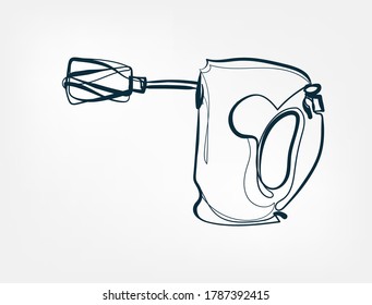 mixer vector one line art isolated illustration