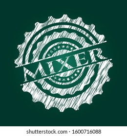 Mixer written on a blackboard. Vector Illustration. Detailed.
