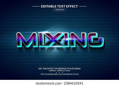 Mixing 3D editable text effect template