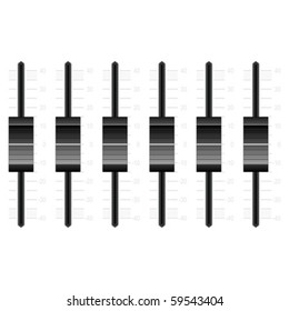 Mixing black buttons isolated over white background