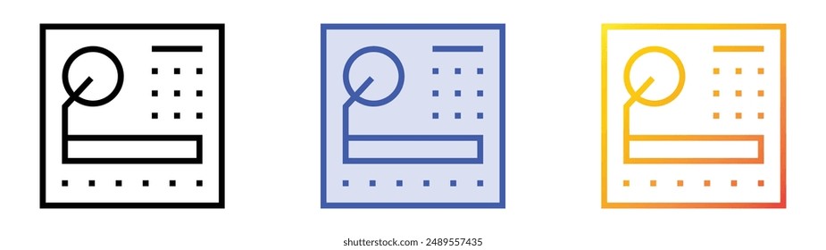 mixing board icon. Linear, Blue Fill and Gradient Style Design Isolated On White Background