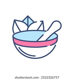 Mixing Bowl Fill Color Icon, Vector illustration