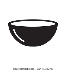 Misturando ícone de tigela um item de utensílio de cozinha para preparar alimentos combinando ingredientes e servindo salada um utensílio básico para cozinhar e assar em casa vetor ícone de glifo sólido