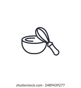 mixing bowl icon. vector.Editable stroke.linear style sign for use web design,logo.Symbol illustration.