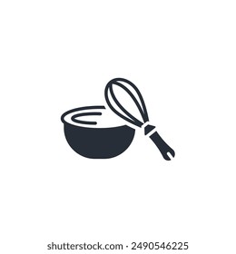 mixing bowl icon. vector.Editable stroke.linear style sign for use web design,logo.Symbol illustration.