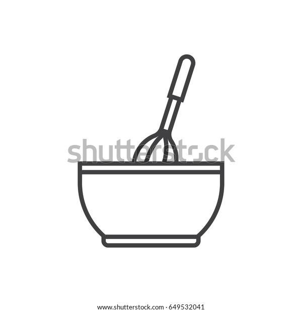 Mixing Bowl Line Icon Stock Vector (Royalty Free) 649532041