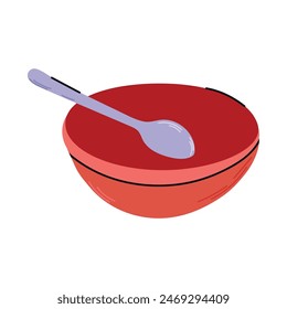 Mixing bowl and spoon icon clipart avatar logotype isolated vector illustration