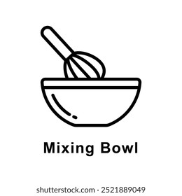 Misturando Bowl vetor Contorno ícone de estilo ilustração. Símbolo no plano de fundo branco EPS 10 Arquivo
