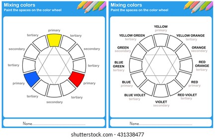 Mixing color - paint the space on the color wheel