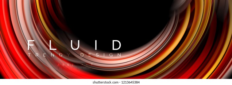 Mezcla de ondas de color en formas negras, fluidas, diseño de moda de fluidos vectoriales