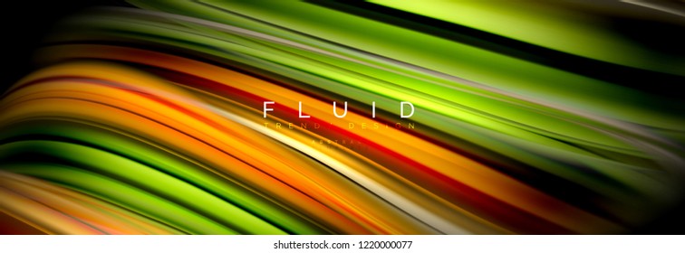 Mezcla de ondas de color en formas negras, fluidas, diseño de moda de fluidos vectoriales