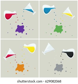 Mixing colors - vector illustration